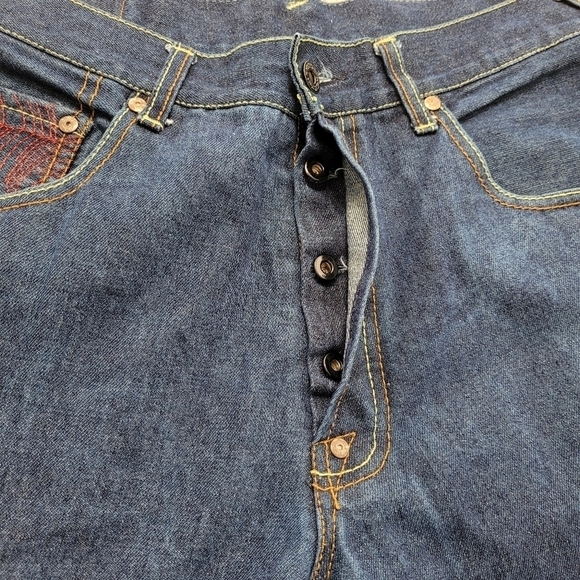 High Waist Wide Leg Button Fly  Embroidered  Jeans Size W30 L31 Designer… - Picture 3 of 12